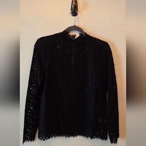 NWOT J. Crew Black Lace Blouse
